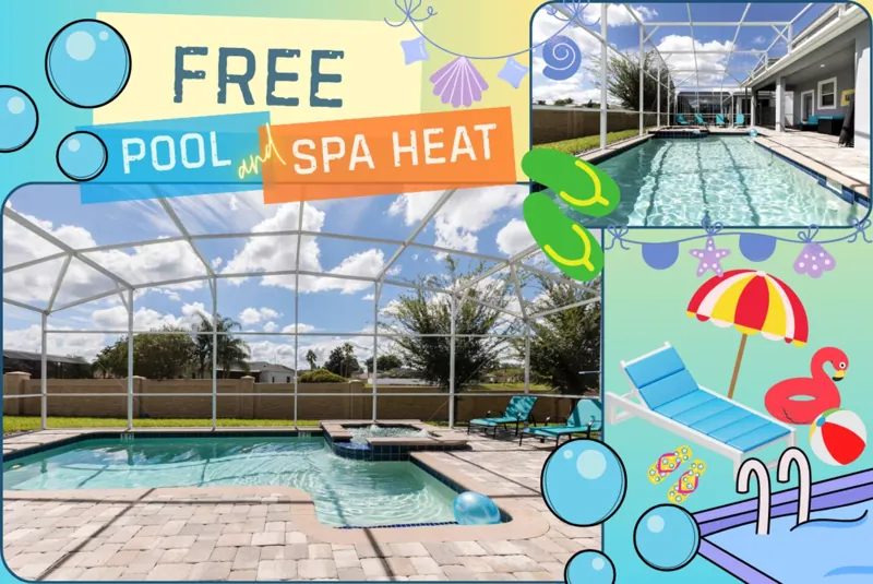 Private pool and spa photo collage