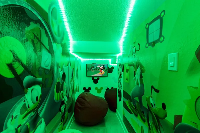 Mickey clubhouse with its green accent lighting