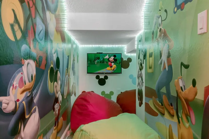 The secret Mickey clubhouse under the stairs