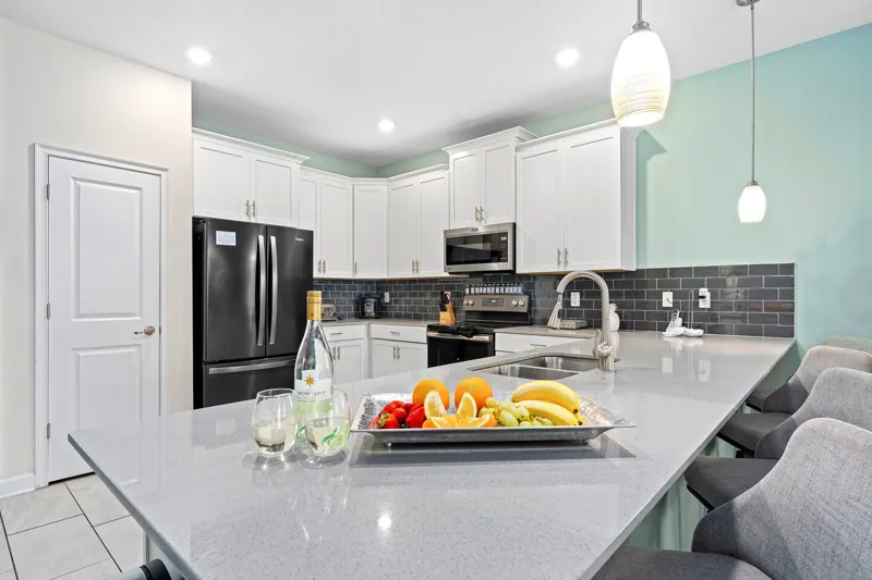 Kitchen island and breakfast seating