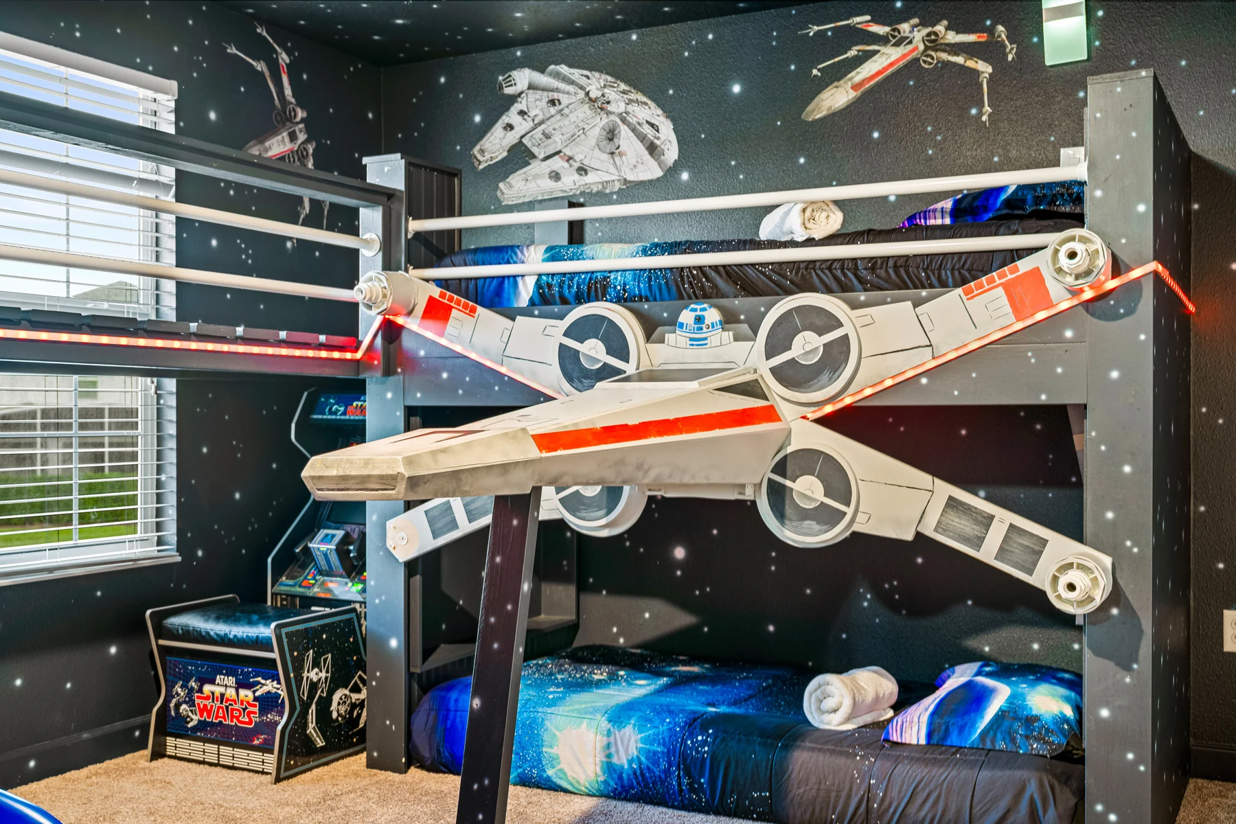 The themed Star Wars bedroom